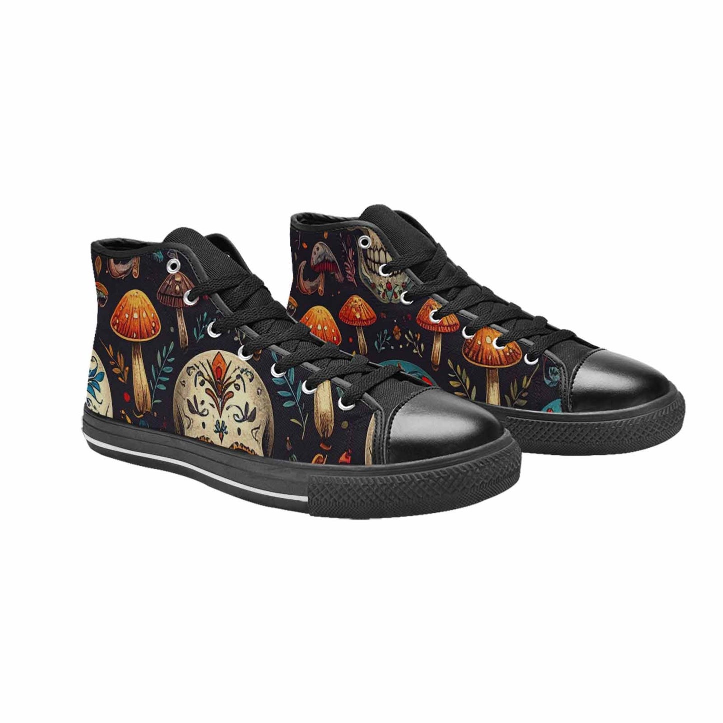 WOMEN'S Mushrooms And Skulls High Top Canvas Y2K Shoes