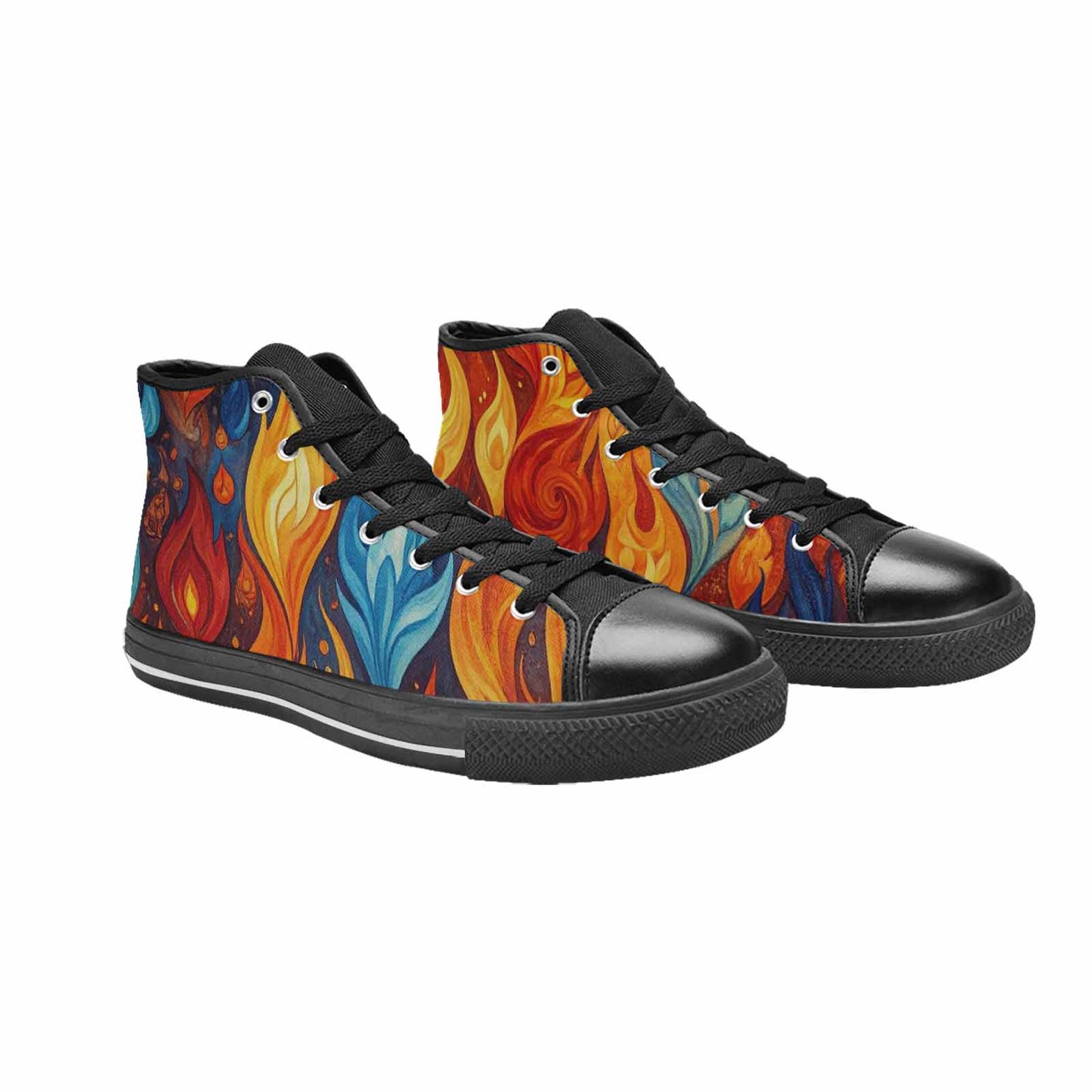 MEN'S Fire Flame High Top Canvas Dark Academia Shoes
