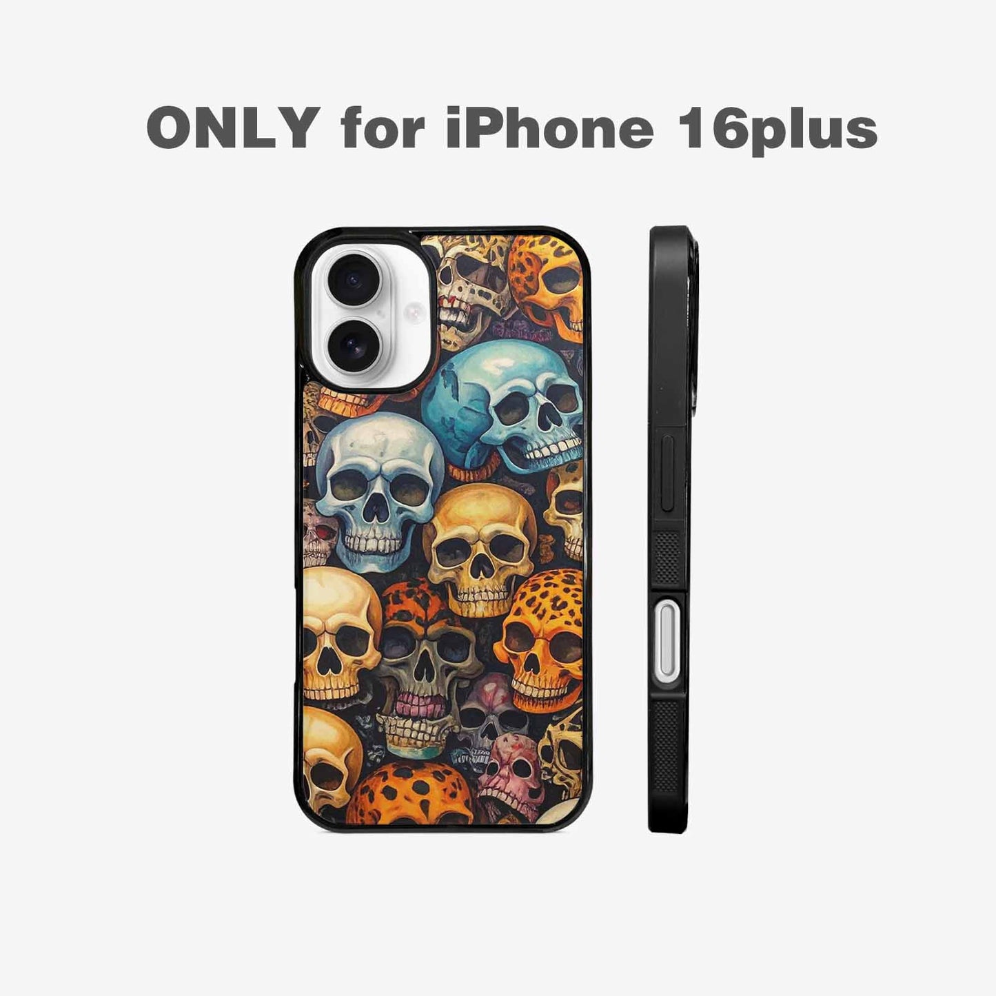 iPhone 16 Plus Case — Skulls Pattern Hundreds Of Sma, Custom Designed Case Cover