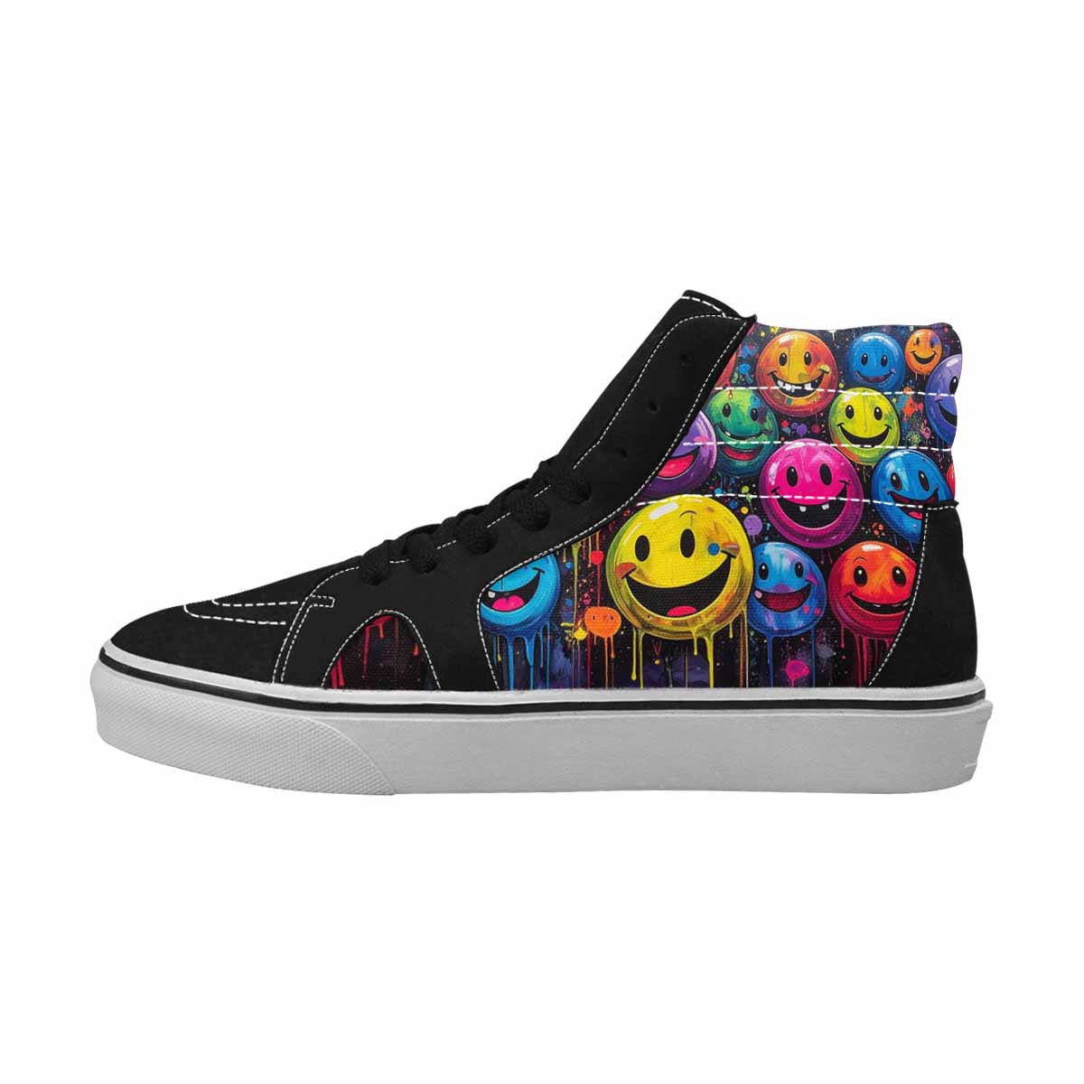 MEN'S Smiley Faces  Glow High Top Canvas Y2K Shoes