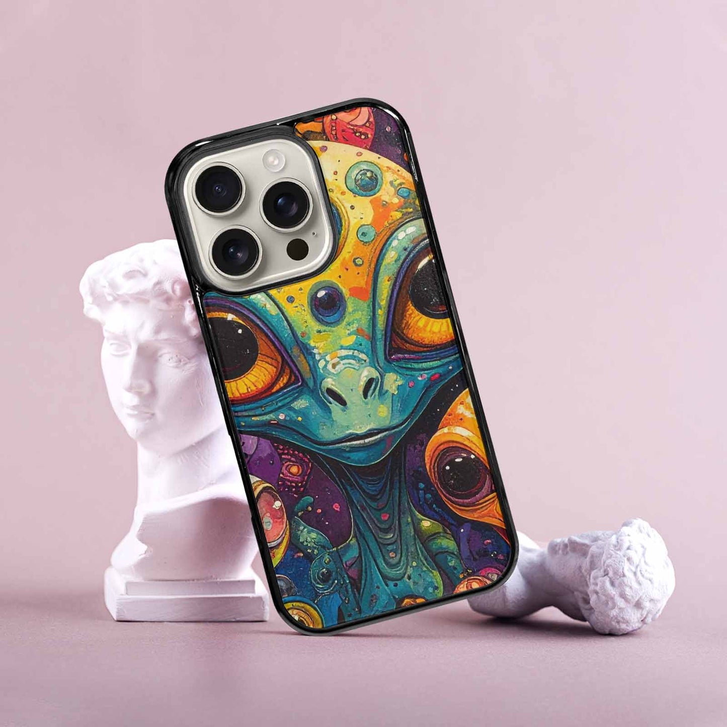 iPhone 16 Pro Case — Cartoon Alien Characters, Unique Phone Case Design