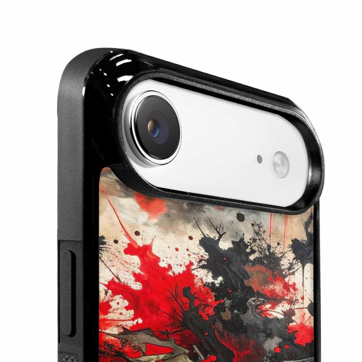 iPhone 17 Air Case — Black Red Ink Camo Patches Camo, Custom Print Case Cover