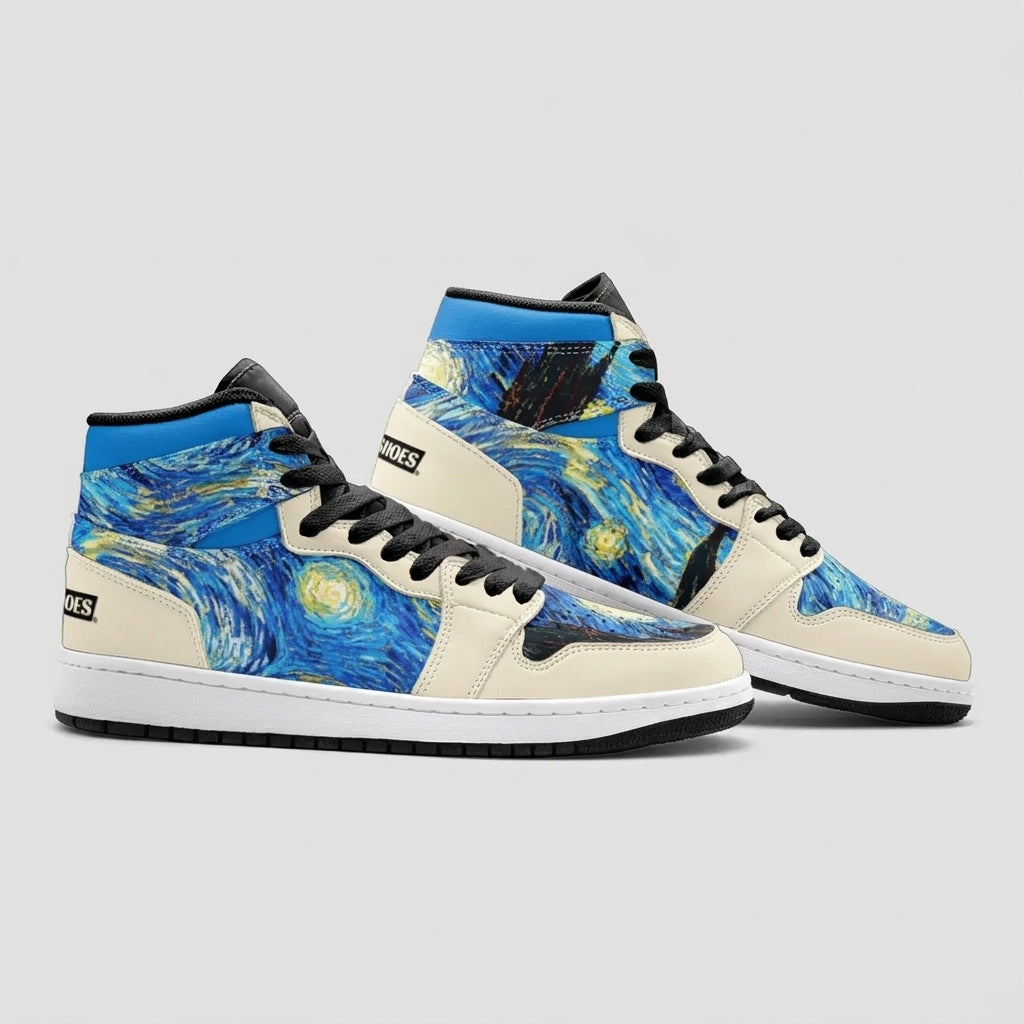 "Starry Night" by Vincent Van Gogh Custom Shoes | Freaky Shoes®