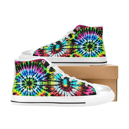 WOMEN'S Cc Tie Dye Art High Top Canvas Y2K Custom Shoes