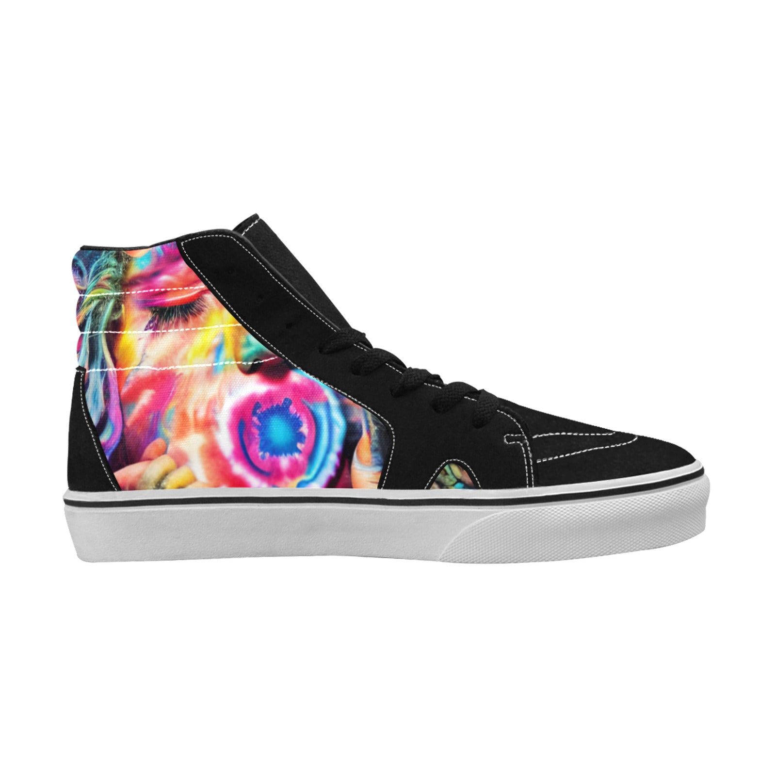 WOMEN'S Psychedelic Art Tie Dye High Top Skateboarding Cottagecore Custom Sneakers