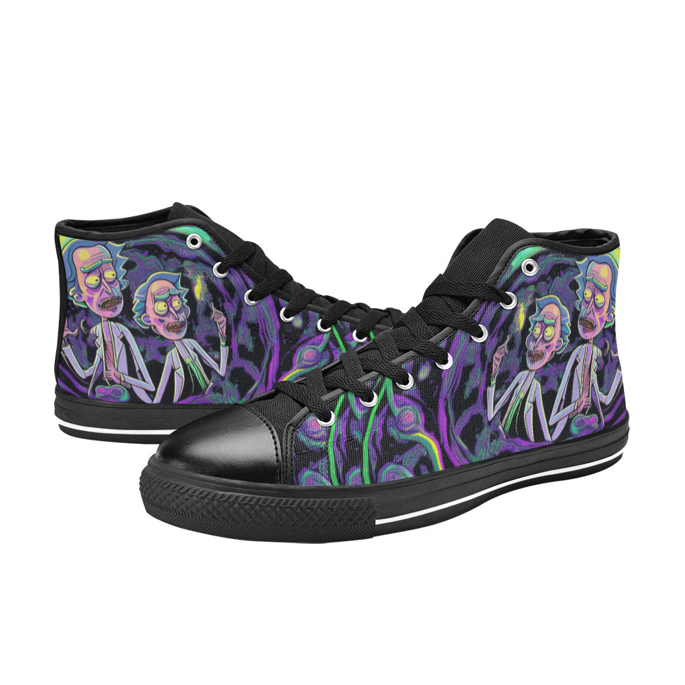 WOMEN'S Trippy Freestyle Artwork High Top Canvas Surreal Sneakers