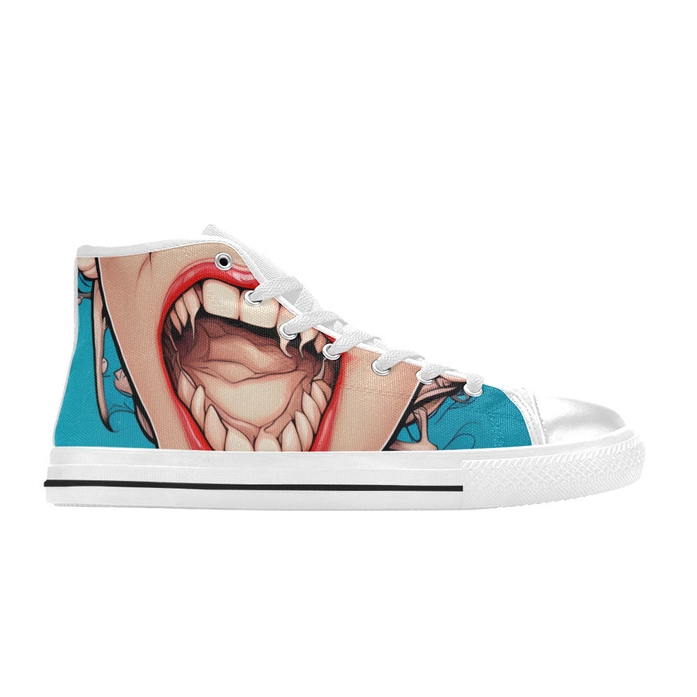 WOMEN'S Cc Mouthy Art High Top Canvas Dark Academia Custom Shoes