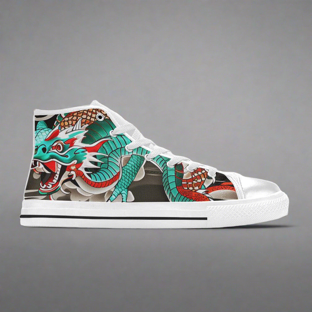Cherry Blossom White Gold Custom MEN Bold Art - Freaky Shoes | Custom Art Sneakers