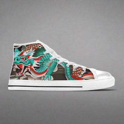 Cherry Blossom White Gold Custom MEN Bold Art - Freaky Shoes | Custom Art Sneakers