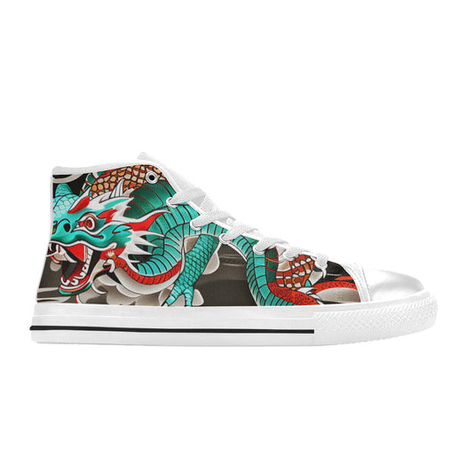 MEN'S Japanese Dragon Art Men’S High Top Canvas Wallpaper Art Custom Sneakers
