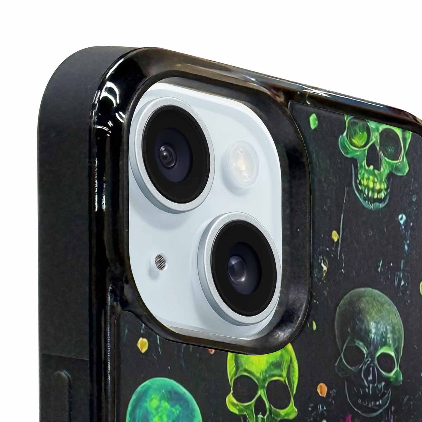 iPhone 15 Plus Case — Skeletons Neon Green Glowskele Egb, Custom Phone Case