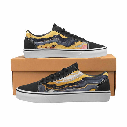 WOMEN'S Marble Vein Lace-Up Canvas Surreal Custom Shoes