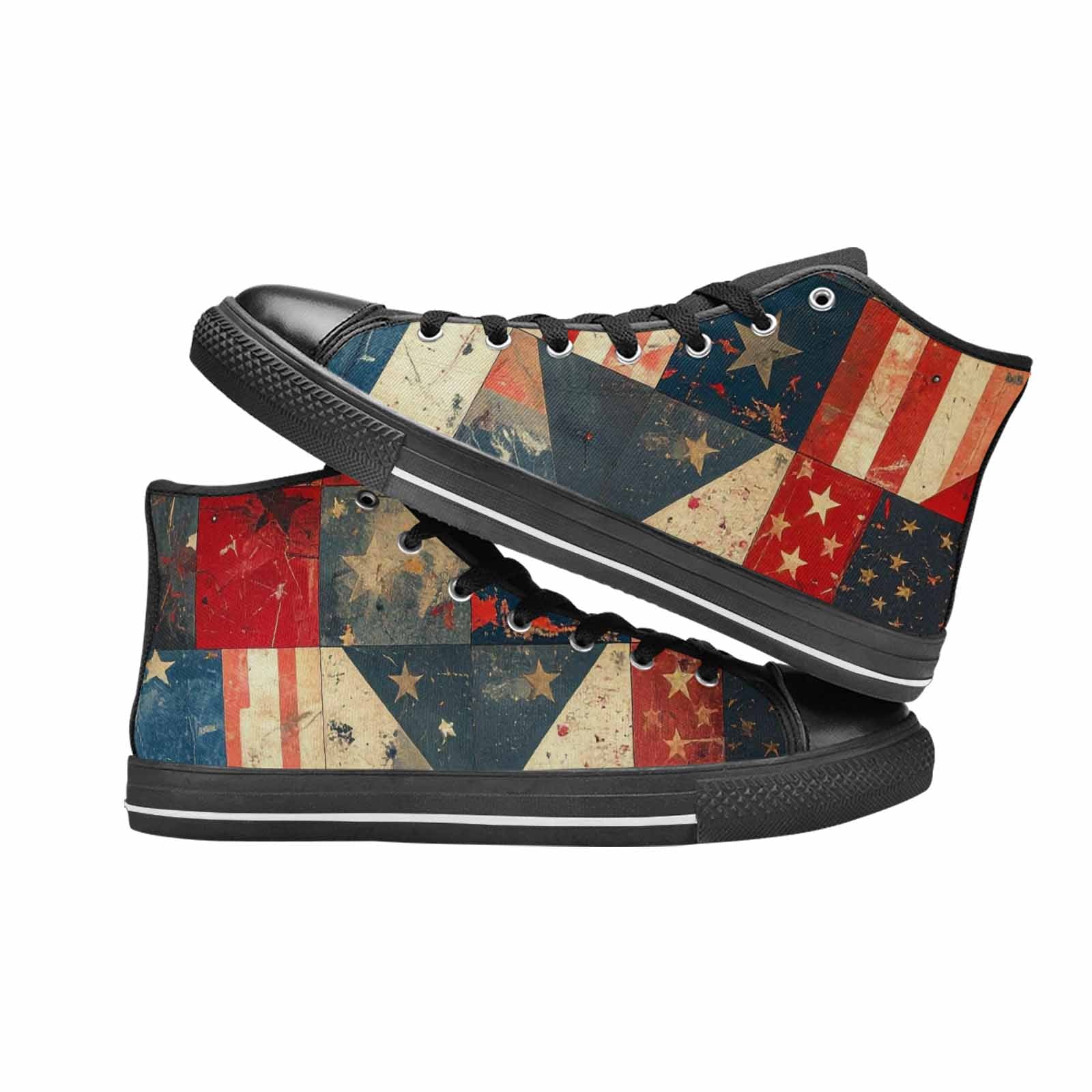 MEN'S American Flag Stars High Top Canvas Surreal Sneakers