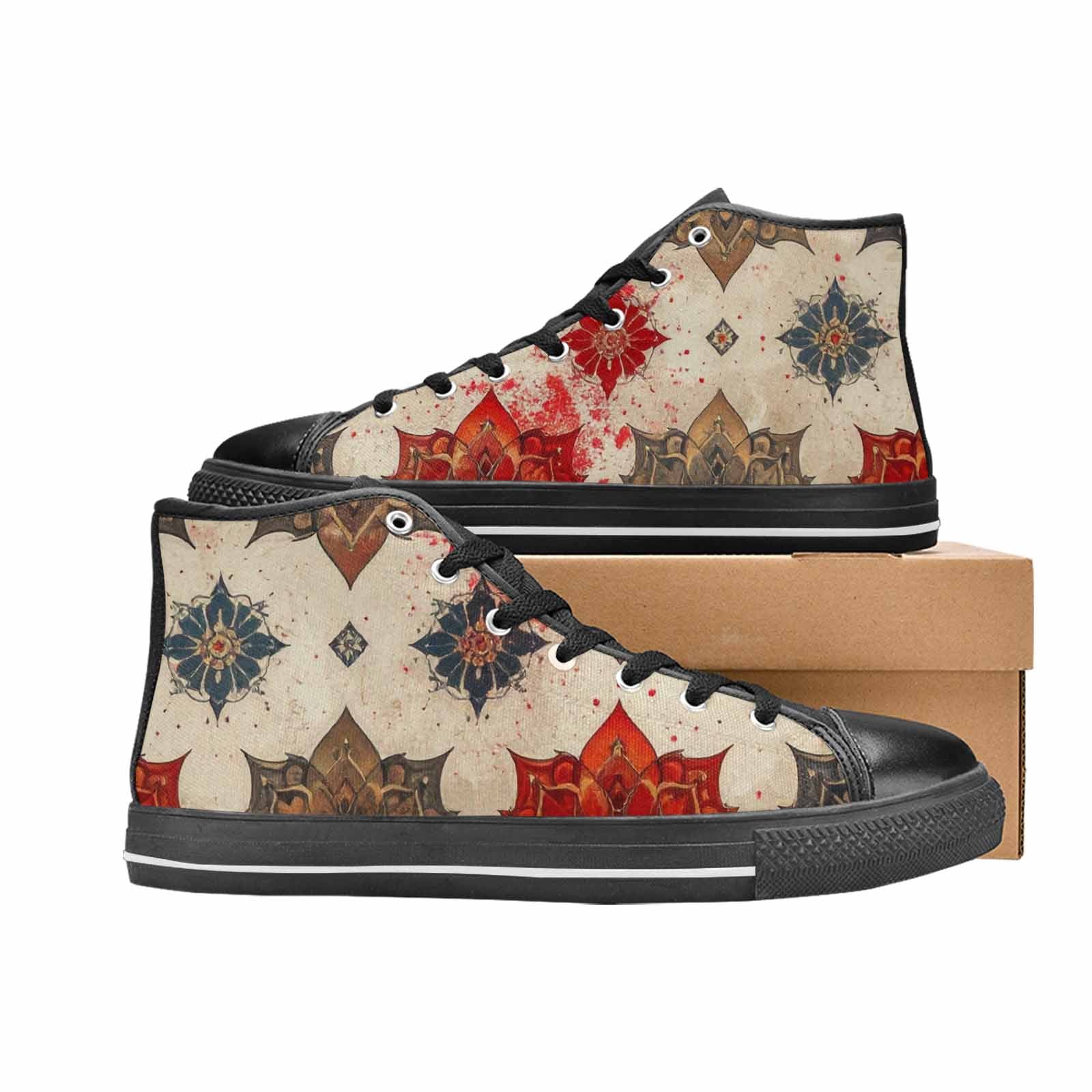 MEN'S Mandala High Top Canvas Dark Academia Custom Sneakers