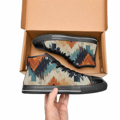 MEN'S Southwestern Geometric Diamond High Top Canvas Cottagecore Shoes