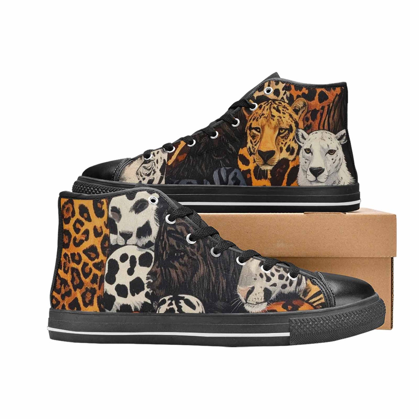 WOMEN'S Animal Print High Top Canvas Dark Academia Shoes