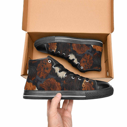 MEN'S Cow Animal Print High Top Canvas Vivid Custom Sneakers