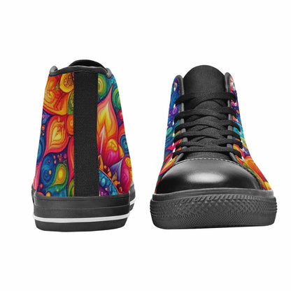 WOMEN'S Tie Dye Mandala High Top Canvas Vivid Sneakers