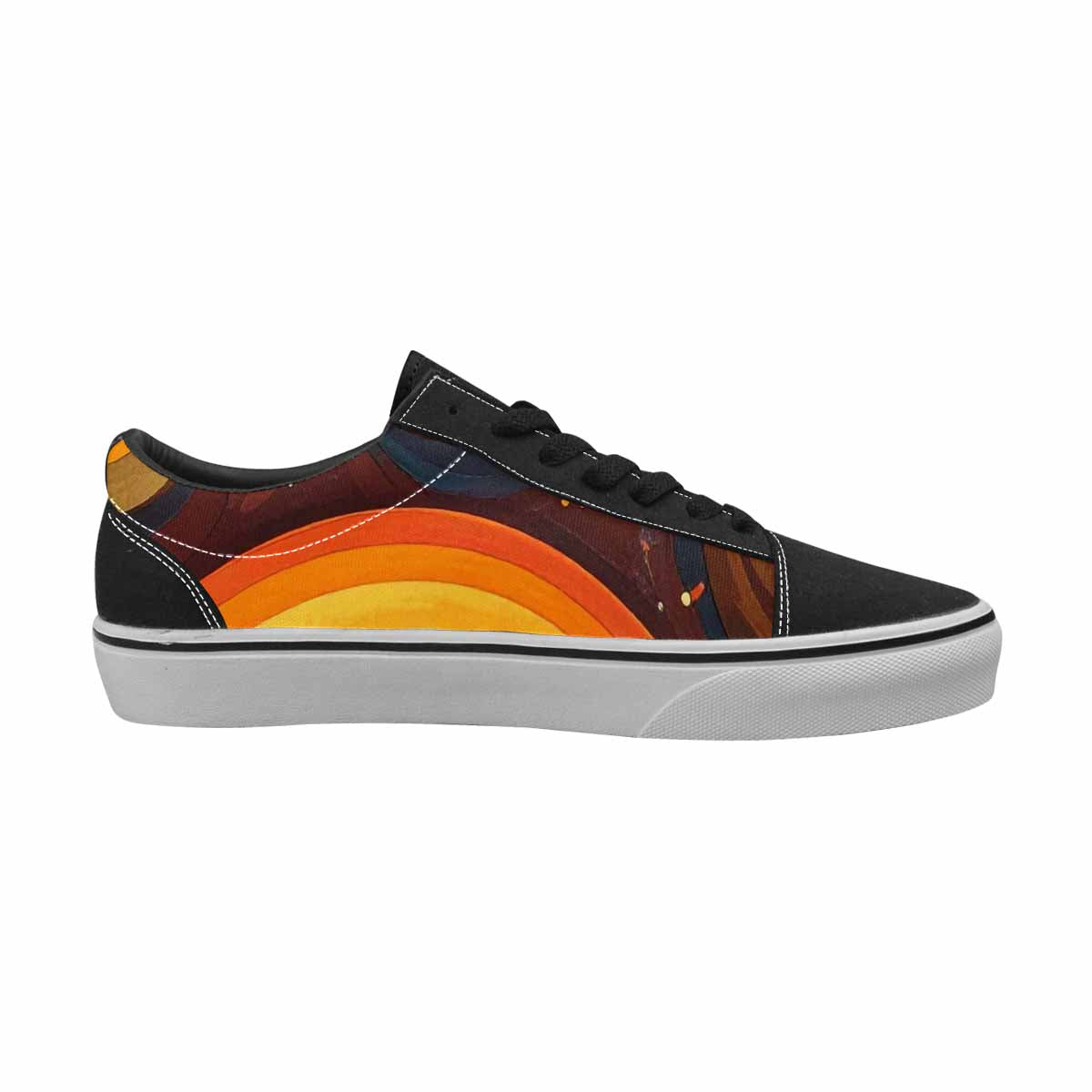 WOMEN'S Groovy 70S Peace Canvas Lace-Up Grunge Custom Sneakers