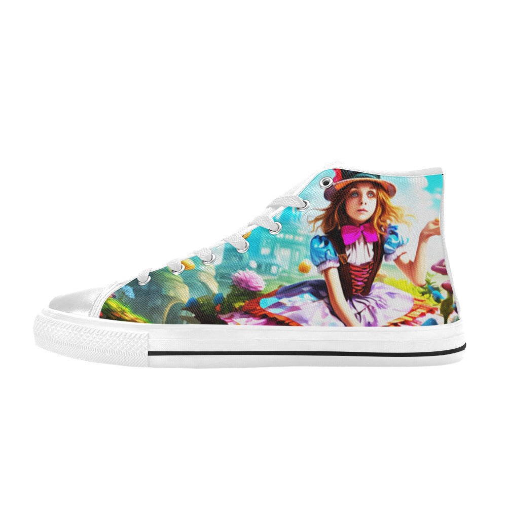 WOMEN'S Creepy Wonderland Model Art High Top Canvas Aesthetic Custom Shoes