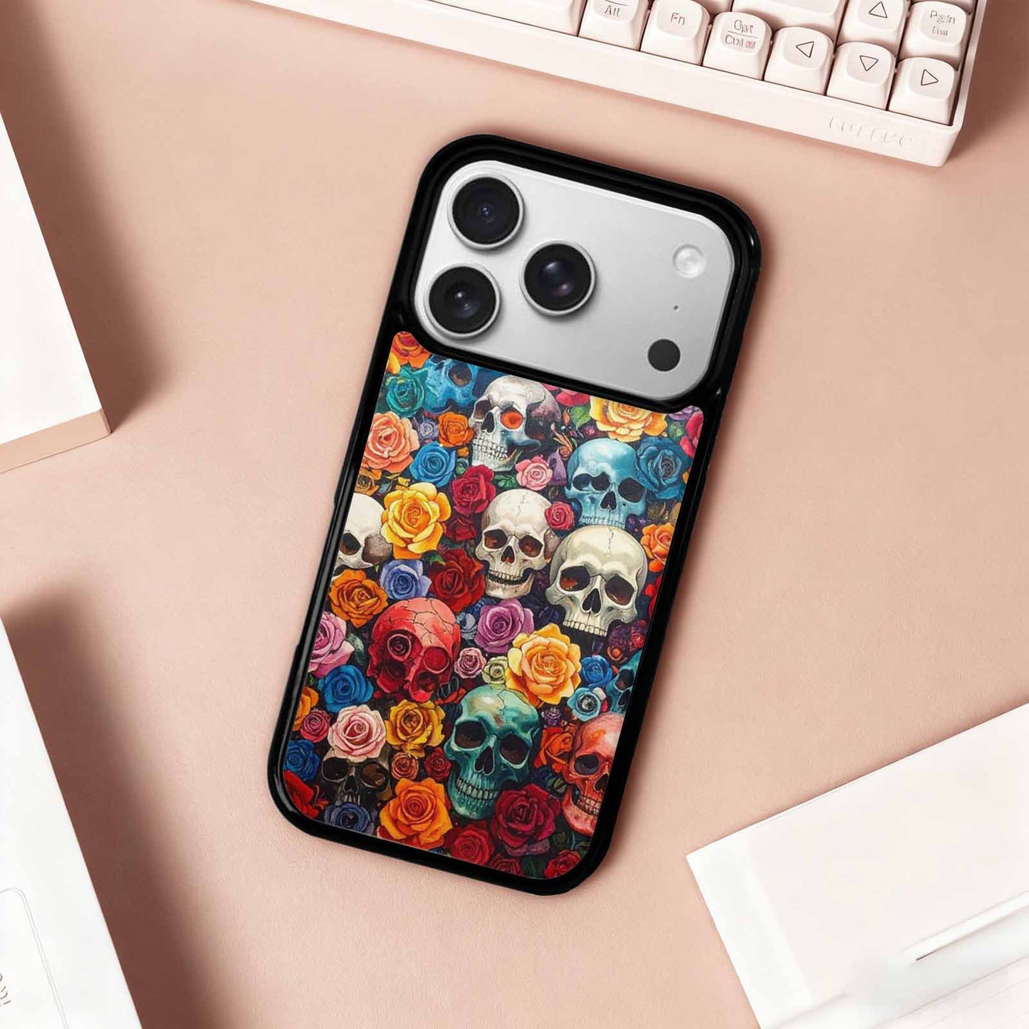 iPhone 17 Pro Case — Skull And Roses Skulls And Gothic, Customized Protective Case