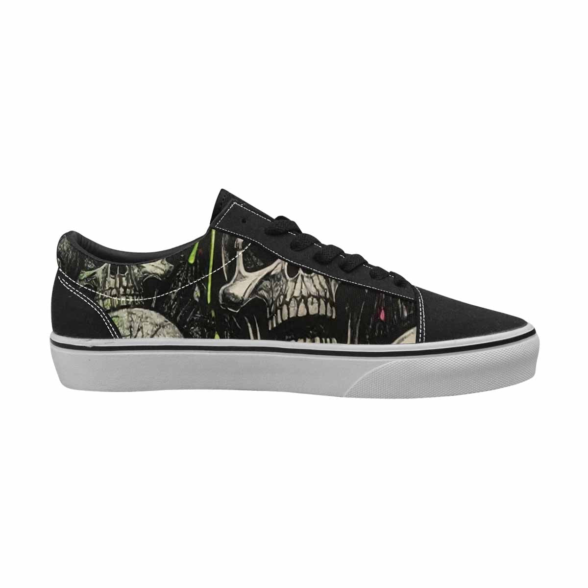 WOMEN'S Rainbow From Skull S Lace-Up Canvas Grunge Shoes