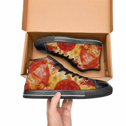 WOMEN'S Pepperoni Pizza Print High Top Canvas Dreamcore Sneakers