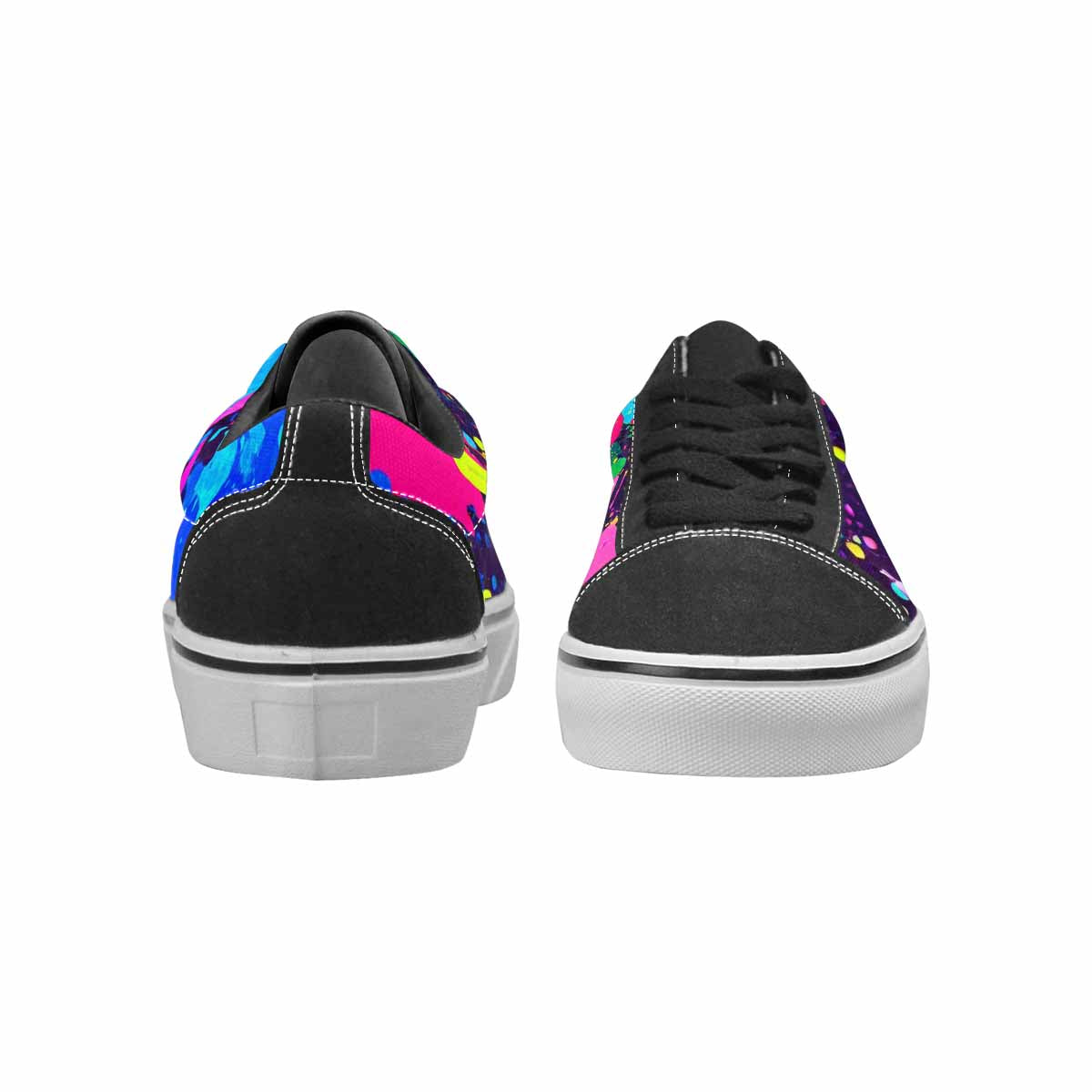 WOMEN'S Neon Paint Splatter Canvas Lace-Up Dark Academia Custom Sneakers