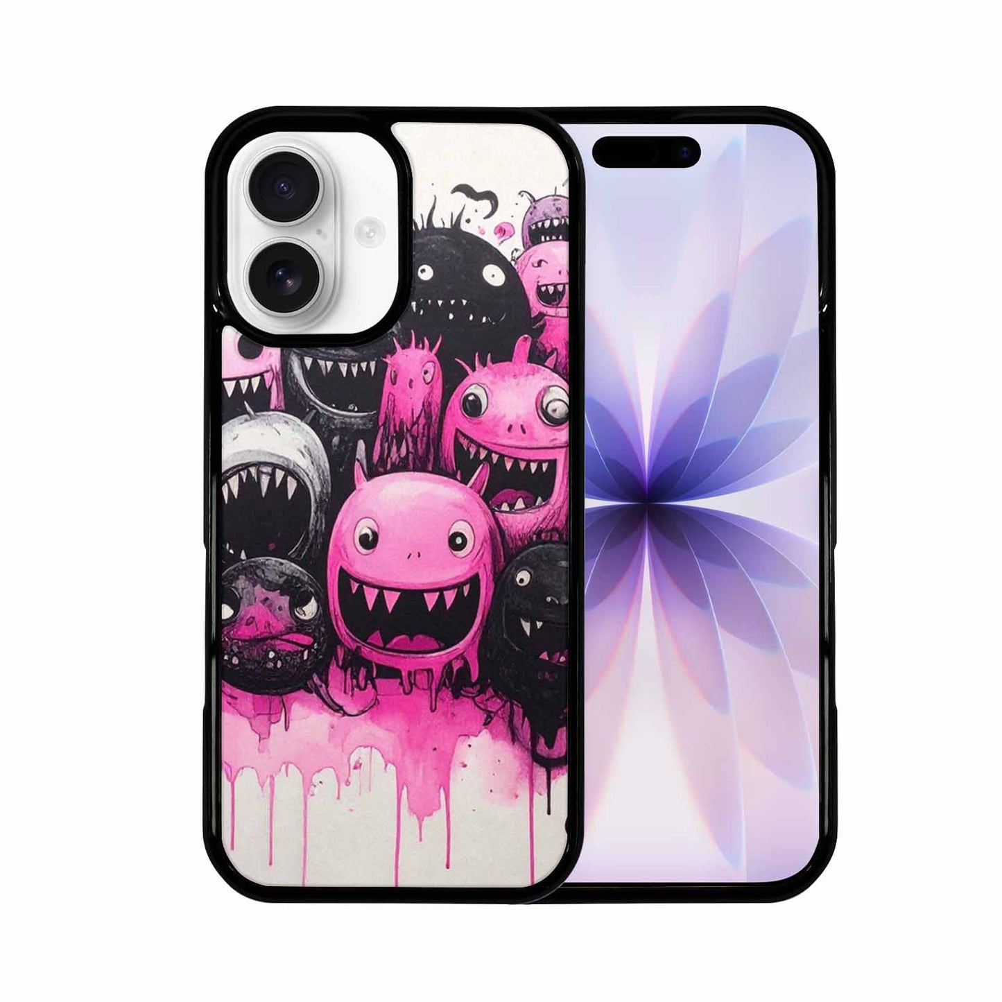 iPhone 17 Case — Monsters (general) Black &amp; Cartoon Cute, Custom Print Case Cover