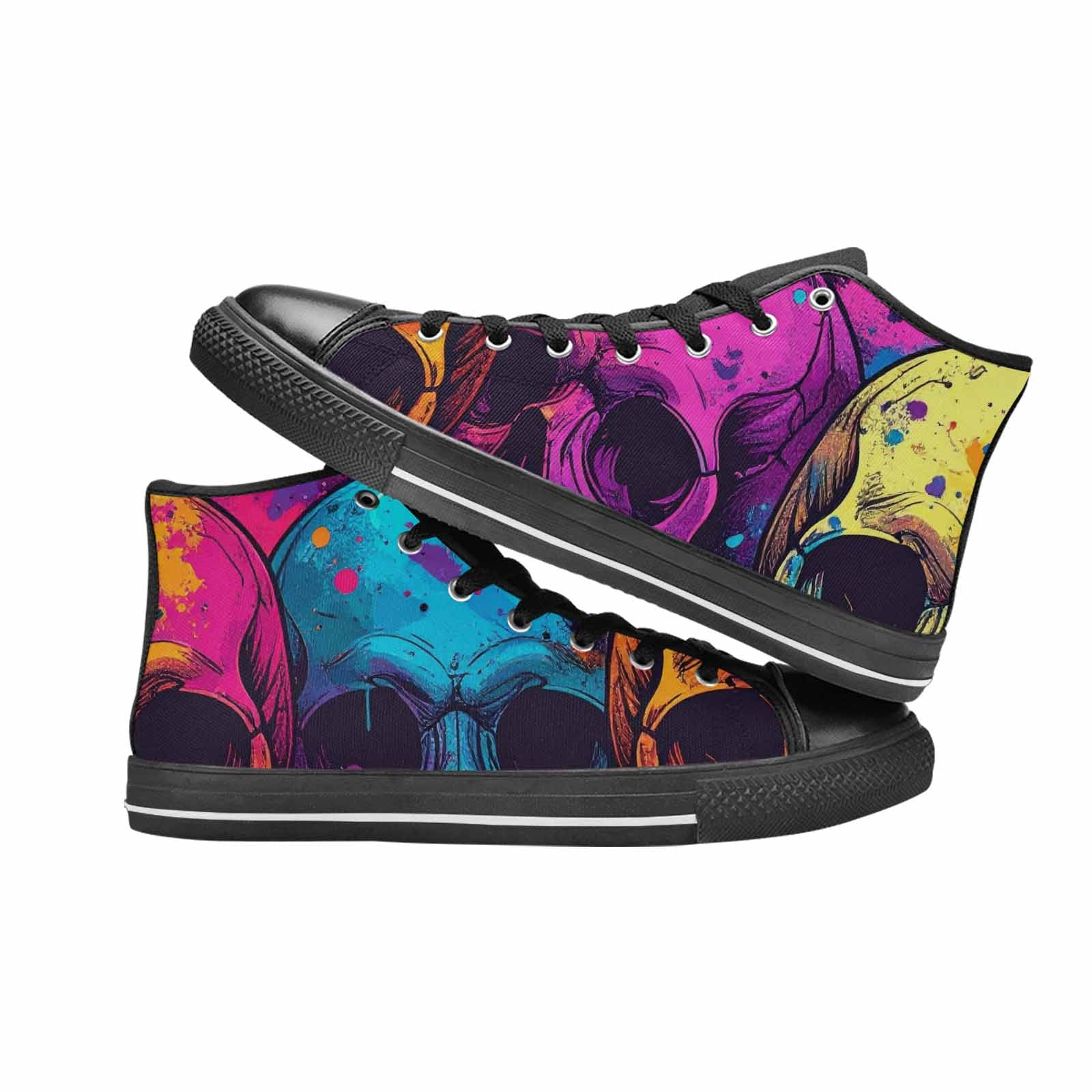 MEN'S Skulls Splatter Comic High Top Canvas Y2K Sneakers