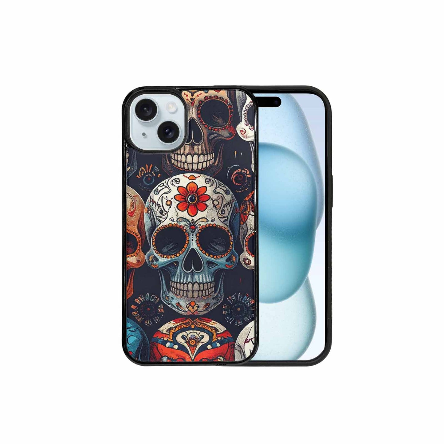 iPhone 15 Plus Case — Skull Waves, Custom Designed Case Cover