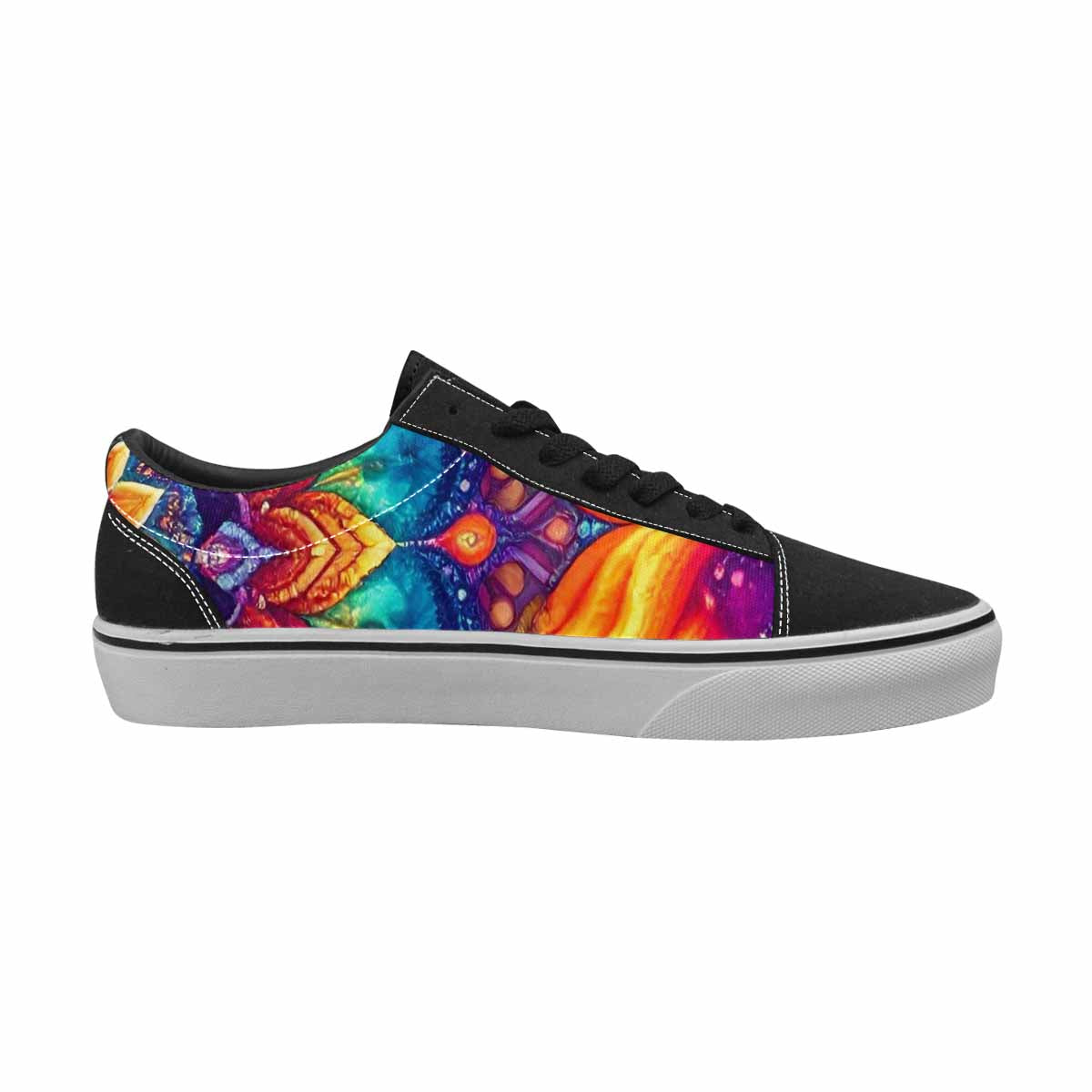 WOMEN'S Tie Dye Mandala Canvas Lace-Up Vibrant Chaos Sneakers