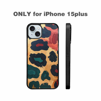 iPhone 15 Plus Case — Leopard Wallpaper Print, Original Design Phone Case