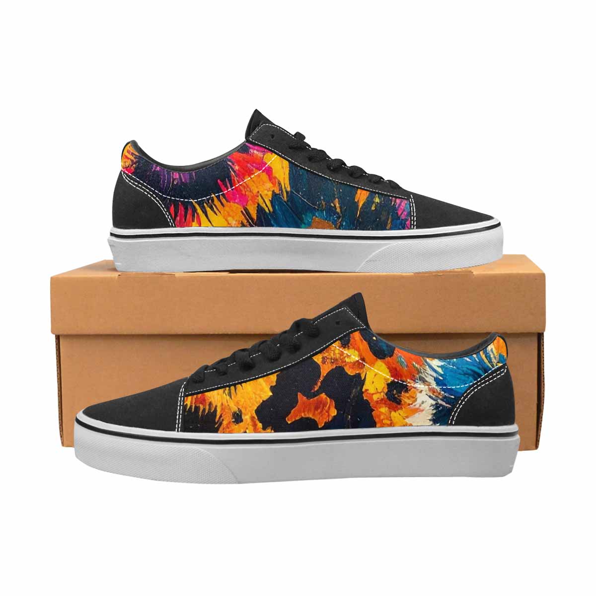 WOMEN'S Full Color Vibrant Animal Lace-Up Canvas Neon Fantasy Shoes