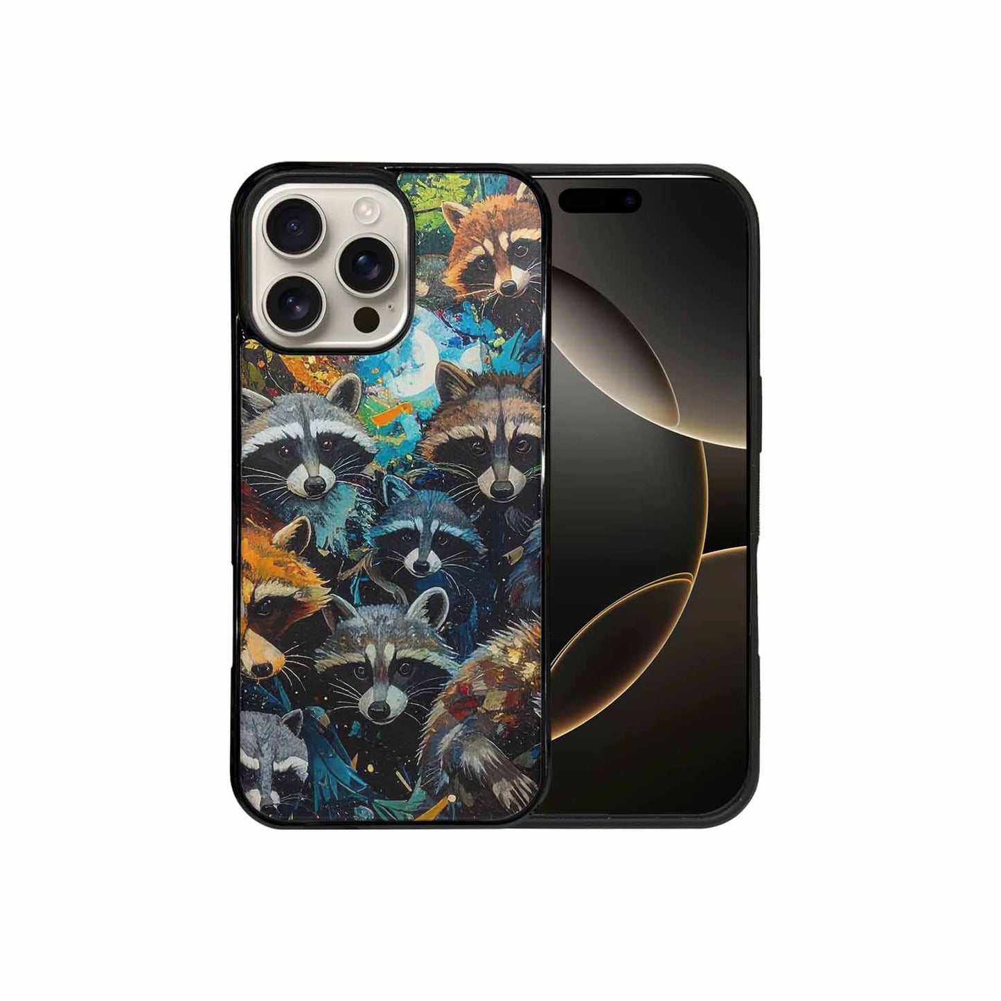 iPhone 16 Pro Max Case — Raccoon Bandit Raccoon Bandit Pattern Hundreds, Custom Phone Case