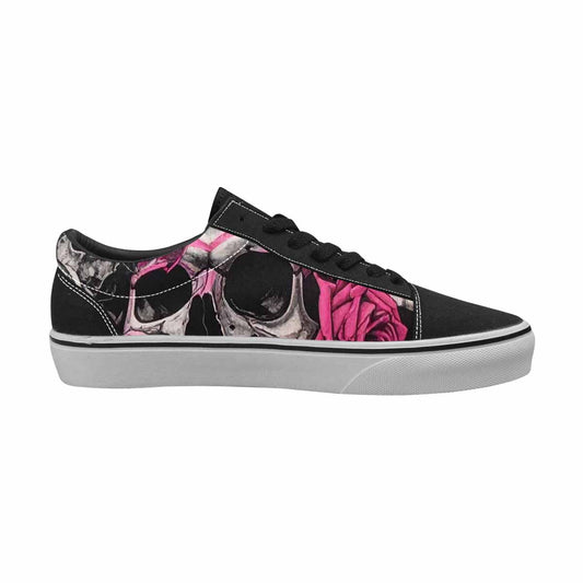 WOMEN'S Skull Roses Lace-Up Canvas Vivid Custom Sneakers