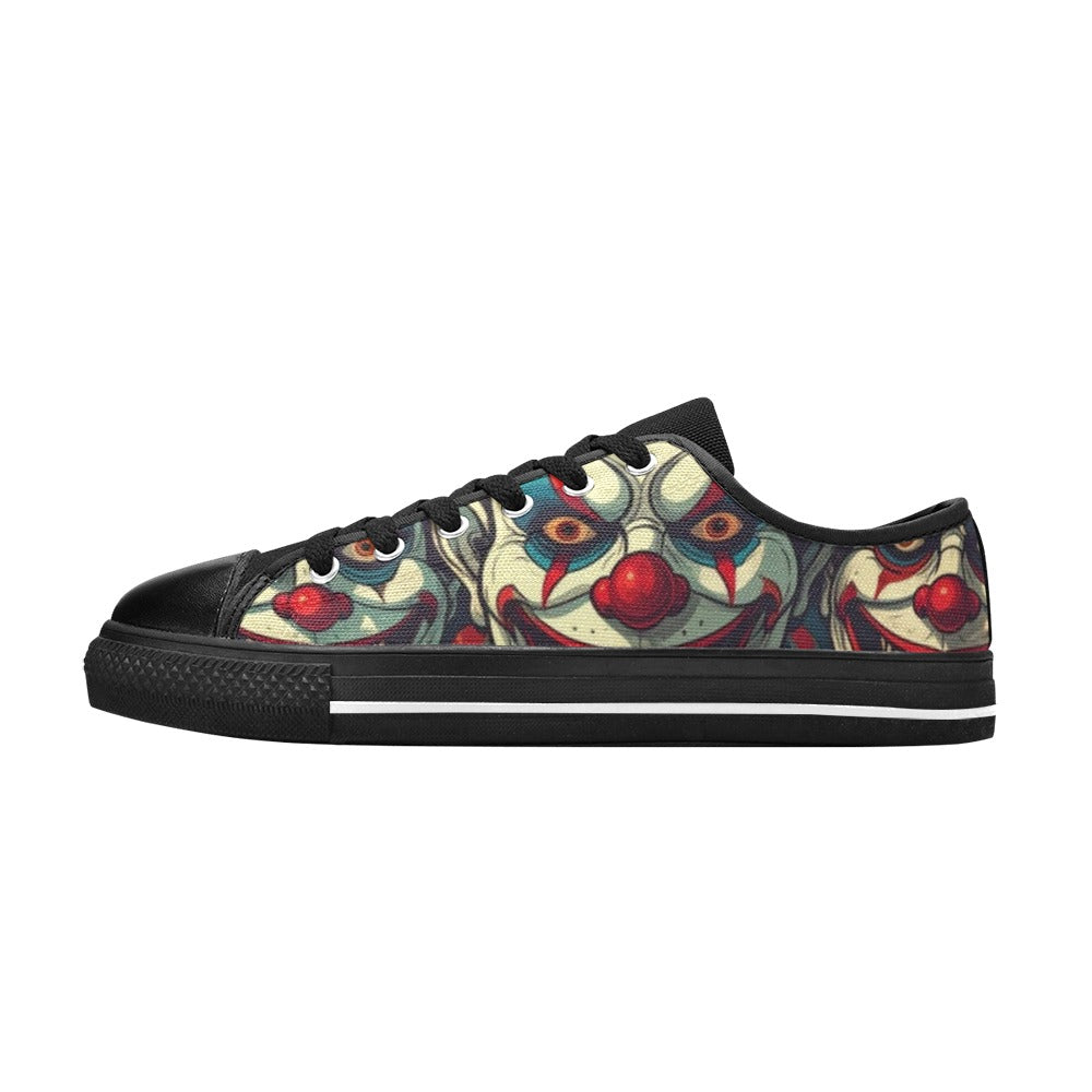 WOMEN'S Evil Circus Heads Faces Canvas Surreal Custom Shoes