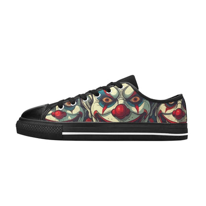 WOMEN'S Evil Circus Heads Faces Canvas Surreal Custom Shoes