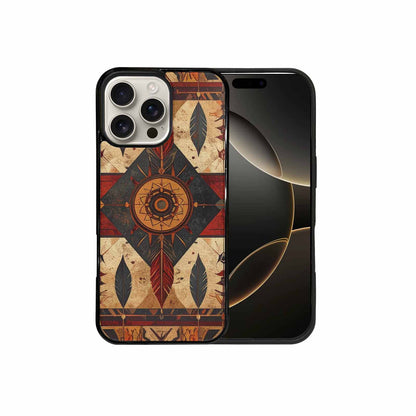 iPhone 16 Pro Max Case — Native American Geometric Pattern Arrows Feathers, Customized Protective Case