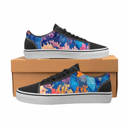 MEN'S Fish Scale Coral Canvas Lace-Up Grunge Custom Shoes