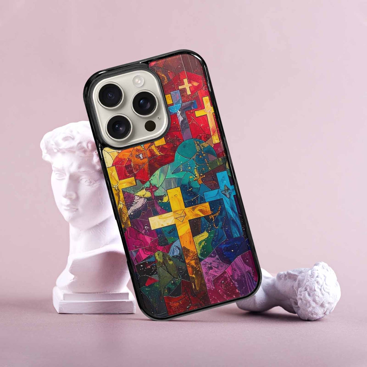 iPhone 16 Pro Case — Faith Cross And Faith Icons Pattern, Customized Protective Case