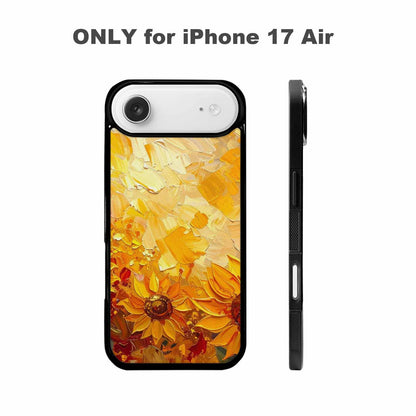 iPhone 17 Air Case — Impressionist Sunflower Brushstroke Pattern Hundreds Floral, Custom Made Phone Cover