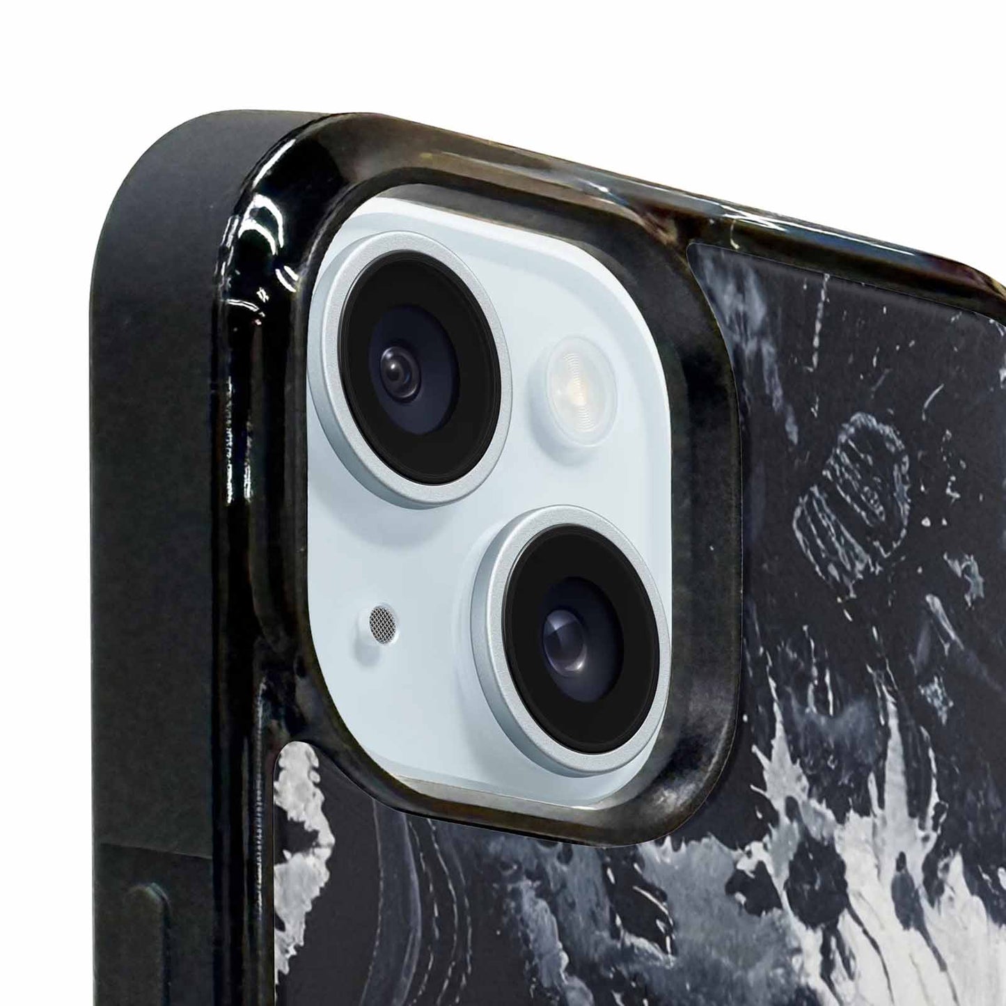 iPhone 15 Case — Black White Animal Print, Custom Designed Case Cover