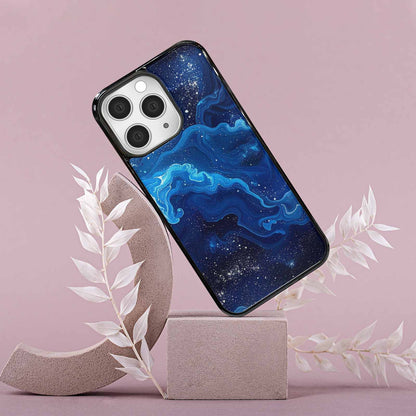 iPhone 15 Pro Max Case — Galaxy Art Blue Starfield Small Galaxy, Custom Printed Phone Case