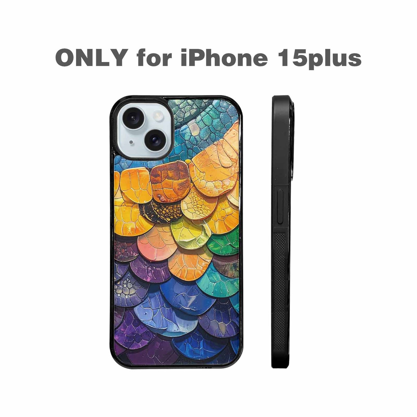 iPhone 15 Plus Case — Reptile Scale Full Color Vibrant Reptile, Custom Print Case Cover