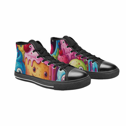 MEN'S Melting Icecream Monster Cherry High Top Canvas Aesthetic Custom Sneakers