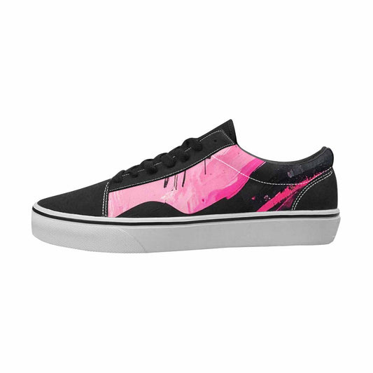 WOMEN'S Zebra Black & Pink Ink Canvas Made To Order Neon Fantasy Original Art Sneakers