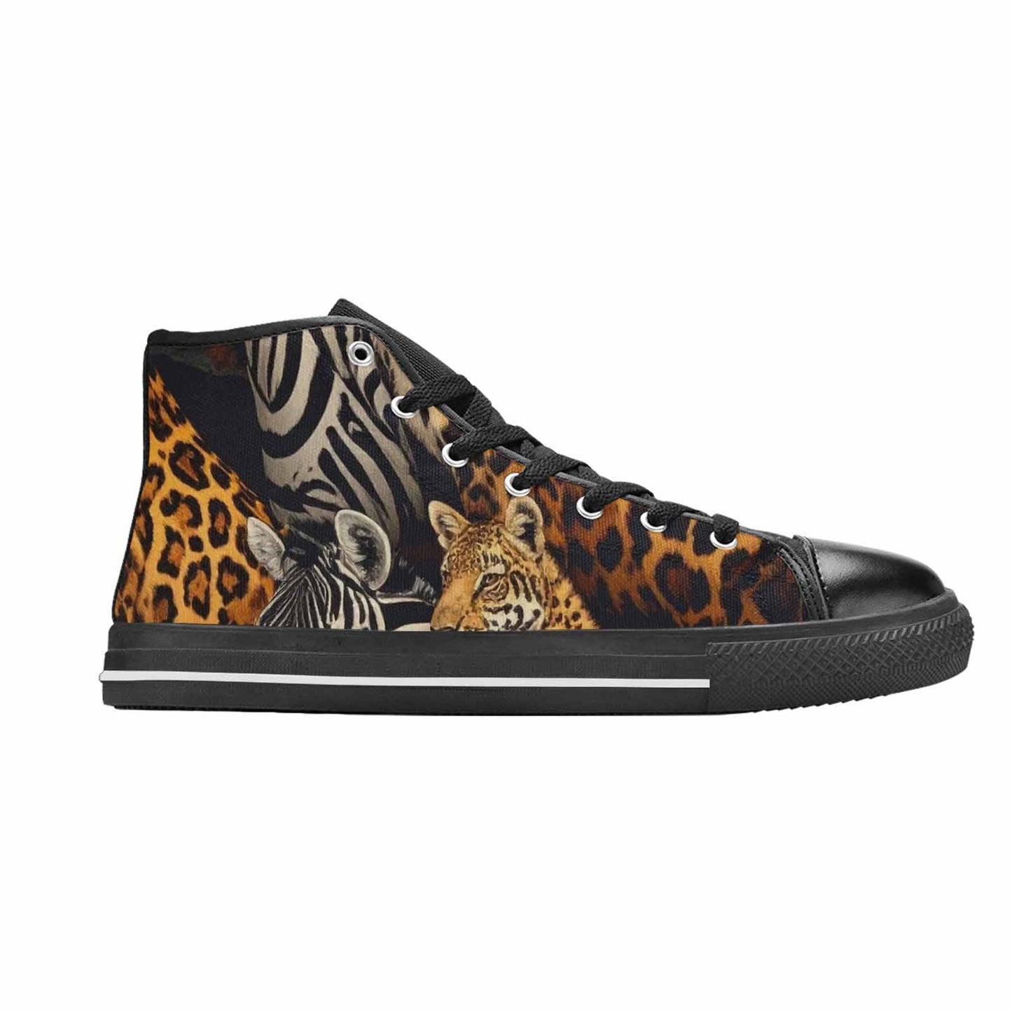 WOMEN'S Animal Print High Top Canvas Dark Academia Sneakers