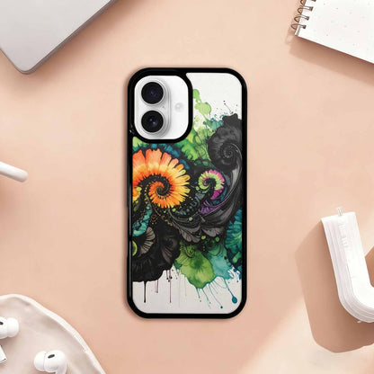 iPhone 17 Case — Black &amp; Green Ink Tie Dye, Custom Designed Case Cover