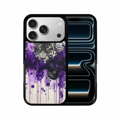 iPhone 17 Pro Case — Black Purple Ink Animal Print Animal, Personalized Phone Case